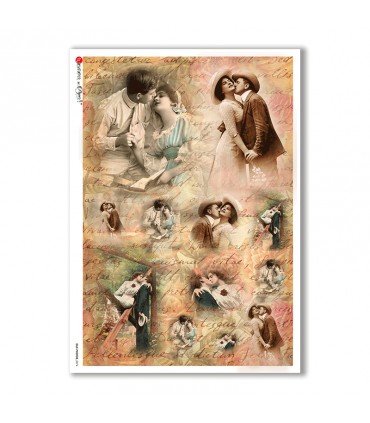 OLD-PHOTOS-0074. Carta di riso vittoriana per decoupage.