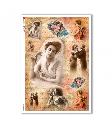 OLD-PHOTOS-0075. Carta di riso vittoriana per decoupage.