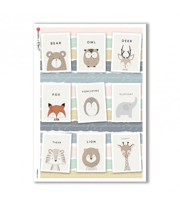 ANIMALS-0053. Animals Rice Paper for decoupage.