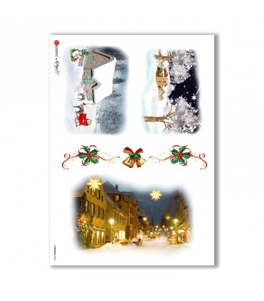 CHRISTMAS-0004. Carta di riso Natale per decoupage.