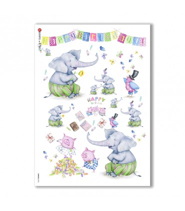 ANIMALS-0076. Carta di riso animali per decoupage.