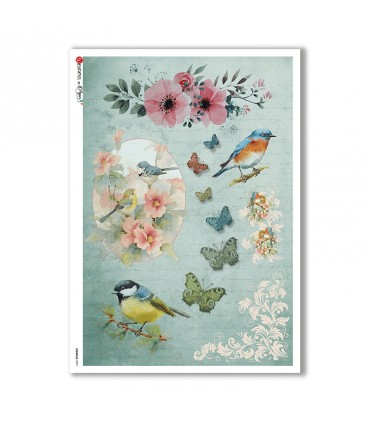 ANIMALS-0091. Carta di riso animali per decoupage.