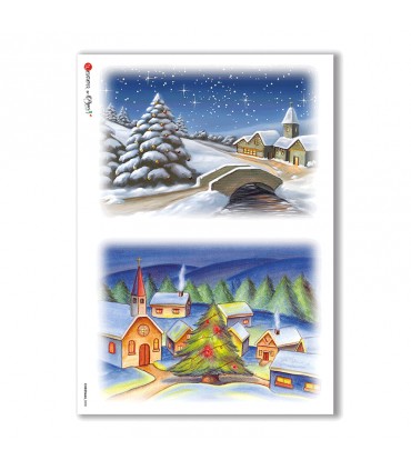 CHRISTMAS-0008. Carta di riso Natale per decoupage.