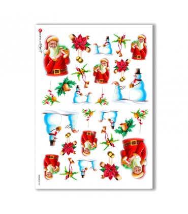 CHRISTMAS-0009. Carta di riso Natale per decoupage.