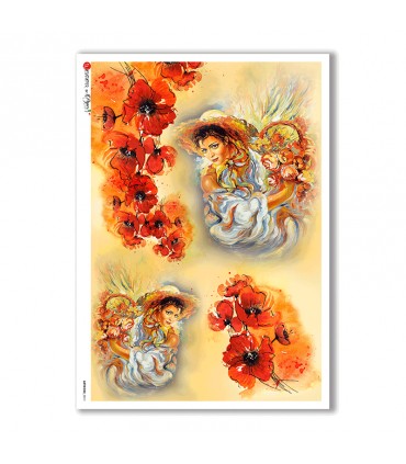 ARTWORK-0011. Papel de Arroz obras de arte para decoupage.