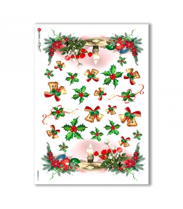 CHRISTMAS-0013. Carta di riso Natale per decoupage.