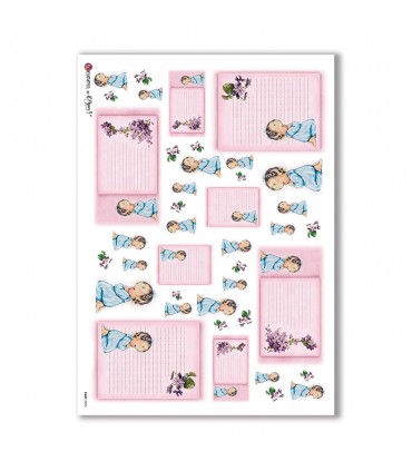 BABY-0025. Carta di riso bambini per decoupage.