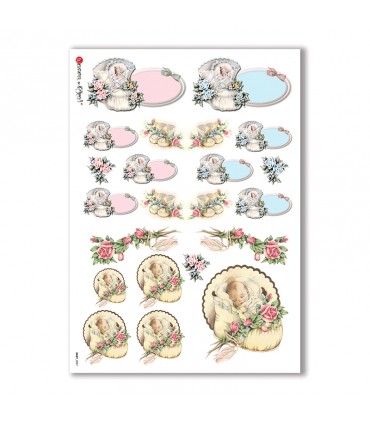 BABY-0027. Carta di riso bambini per decoupage.