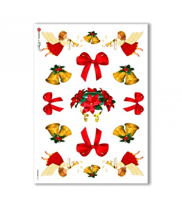 CHRISTMAS-0015. Carta di riso Natale per decoupage.