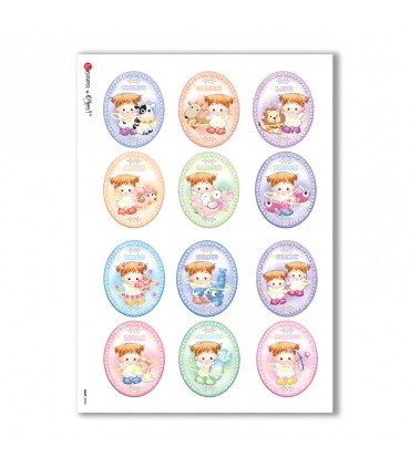 BABY-0035. Carta di riso bambini per decoupage.