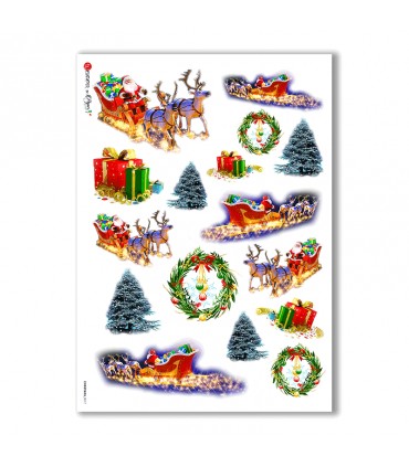 CHRISTMAS-0017. Papel de Arroz Navidad para decoupage.