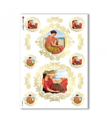 ARTWORK-0036. Papel de Arroz obras de arte para decoupage.