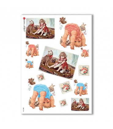 BABY-0048. Carta di riso bambini per decoupage.
