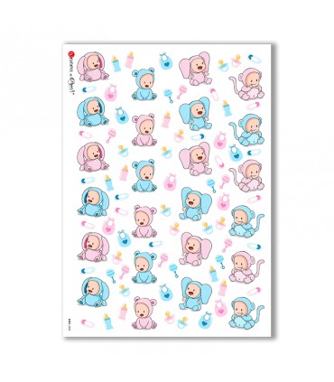 BABY-0055. Carta di riso bambini per decoupage.