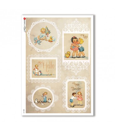 BABY-0057. Papel de Arroz niños para decoupage