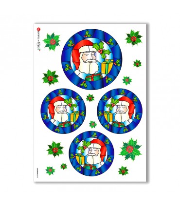 CHRISTMAS-0022. Carta di riso Natale per decoupage.