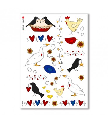 COUNTRY-0001. Country Rice Paper for decoupage.