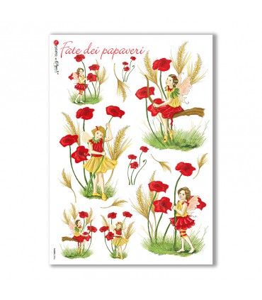 FAIRIES-0006. Carta di riso fate per decoupage.