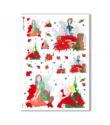 FAIRIES-0007. Papel de Arroz hadas para decoupage.