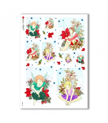 FAIRIES-0009. Carta di riso fate per decoupage.