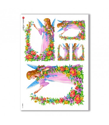 FAIRIES-0010. Carta di riso fate per decoupage.