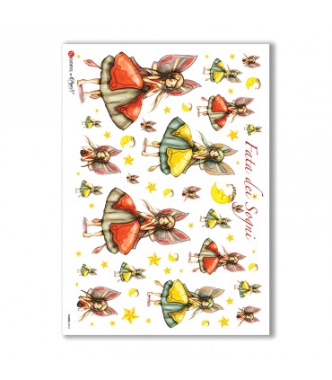 FAIRIES-0012. Carta di riso fate per decoupage.