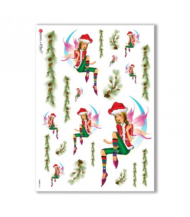 FAIRIES-0016. Papel de Arroz hadas para decoupage.