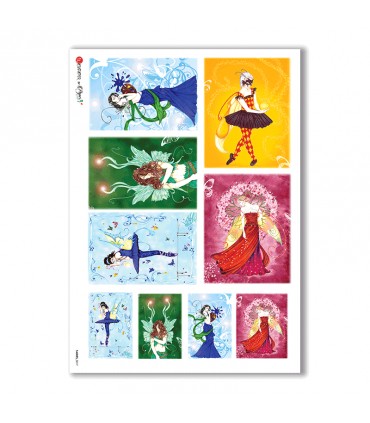 FAIRIES-0017. Papel de Arroz hadas para decoupage.
