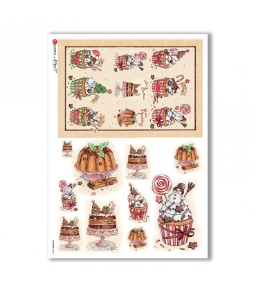 COUNTRY-0028. Carta di riso country per decoupage.