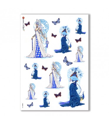 FAIRIES-0022. Carta di riso fate per decoupage.