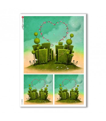 COUNTRY-0044. Carta di riso country per decoupage.