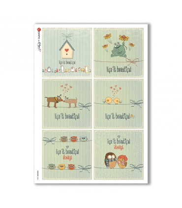 COUNTRY-0046. Carta di riso country per decoupage.