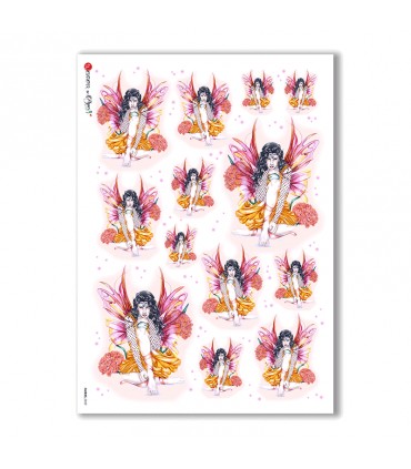 FAIRIES-0029. Carta di riso fate per decoupage.