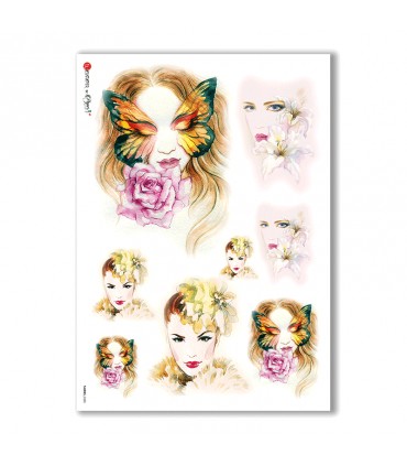 FAIRIES-0035. Carta di riso fate per decoupage.