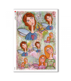 FAIRIES-0038. Carta di riso fate per decoupage.