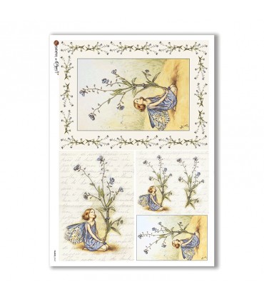 FAIRIES-0047. Carta di riso fate per decoupage.