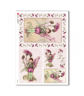 FAIRIES-0049. Papel de Arroz hadas para decoupage.