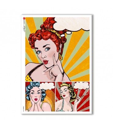 COMICS-0006. Carta di riso fumetti per decoupage.