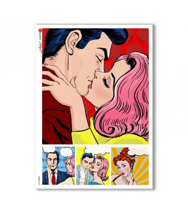 COMICS-0009. Carta di riso fumetti per decoupage.