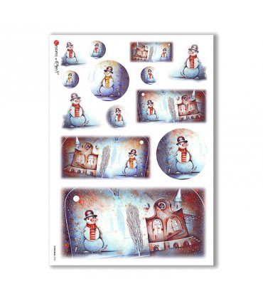 CHRISTMAS-0033. Carta di riso Natale per decoupage.