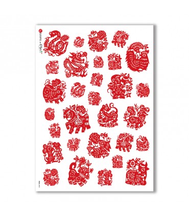 FOLK-0002. Carta di riso etniche per decoupage.