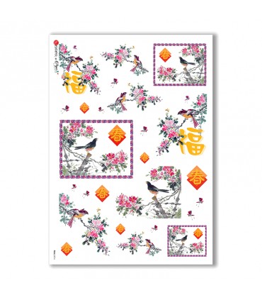 FOLK-0016. Carta di riso etniche per decoupage.