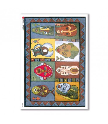 FOLK-0020. Carta di riso etniche per decoupage.