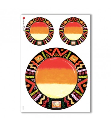 FOLK-0022. Carta di riso etniche per decoupage.