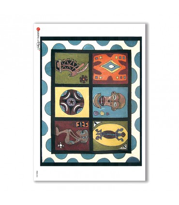 FOLK-0023. Papel de Arroz étnico para decoupage.