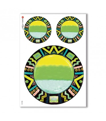 FOLK-0025. Carta di riso etniche per decoupage.