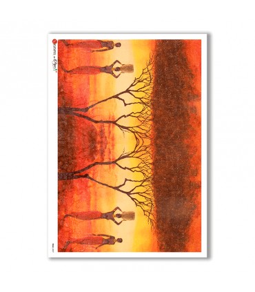 FOLK-0027. Carta di riso etniche per decoupage.