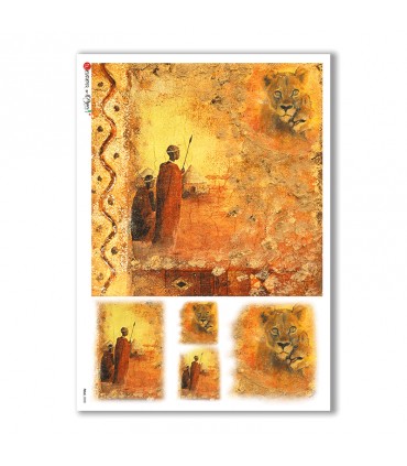 FOLK-0028. Carta di riso etniche per decoupage.