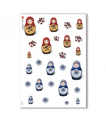 FOLK-0032. Carta di riso etniche per decoupage.