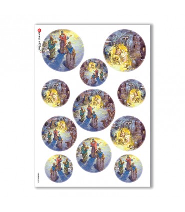 CHRISTMAS-0037. Carta di riso Natale per decoupage.